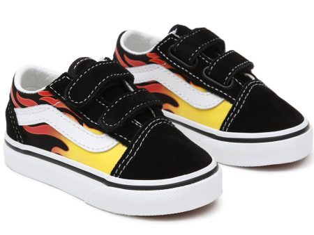 VANS Old Skool V Flame Black Sko Online Hot Sale