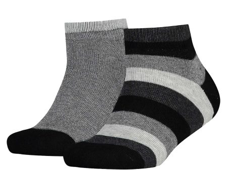 Tommy Hilfiger Kids 2-pak Basic Quarter Socks Black Striped Online Sale