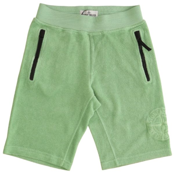 Stone Island Junior Fleece Shorts Light Green Sale