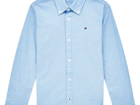 Tommy Hilfiger Boys Stretch Oxford Shirt Calm Blue Online Hot Sale