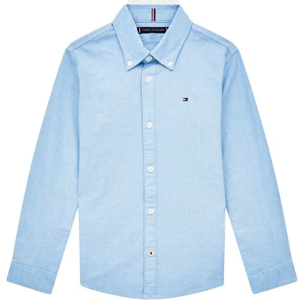 Tommy Hilfiger Boys Stretch Oxford Shirt Calm Blue Online Hot Sale