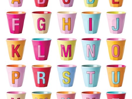 RICE Pinkish Colors Melamine Alphabet Cup Supply