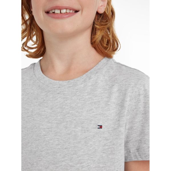 Tommy Hilfiger Boy Basic T-Shirt CN Grey Heather Cheap