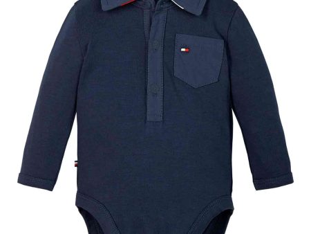 Tommy Hilfiger Baby Boy Poplin Body Twilight Navy Cheap