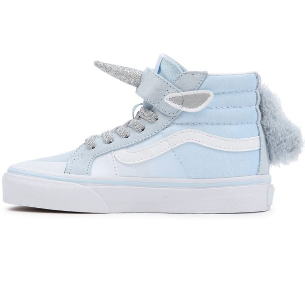 VANS SK8 Hi Unicorn Delicate Blue Silver Shoes Sale