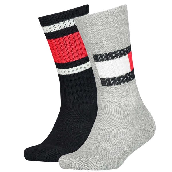 Tommy Hilfiger 2-pack Flag Socks Middle Grey Melange For Cheap