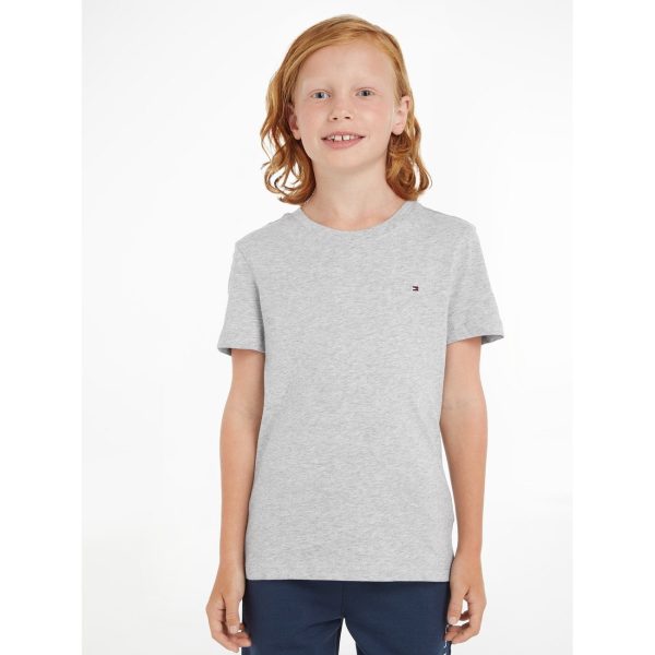 Tommy Hilfiger Boy Basic T-Shirt CN Grey Heather Cheap