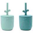 Done by Deer Peekaboo Straw Cup 2-pack Wally Blue Cheap