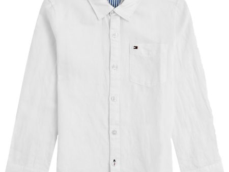 Tommy Hilfiger Essential Cotton Shirt White Online Hot Sale