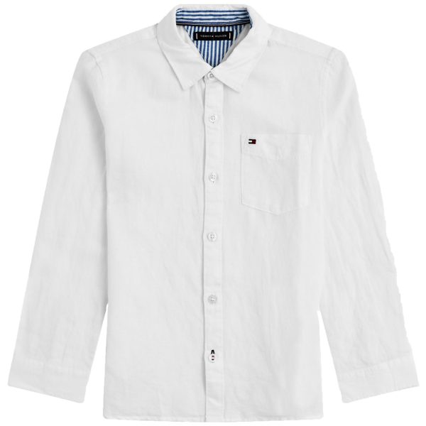 Tommy Hilfiger Essential Cotton Shirt White Online Hot Sale