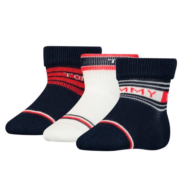 Tommy Hilfiger Baby Stripe Socks 3-pack Tommy Original Sale