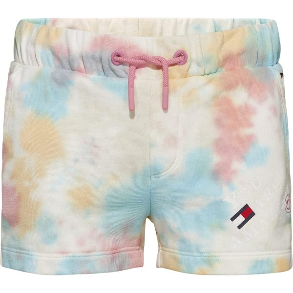 Tommy Hilfiger Sweat Shorts Ecru Tie Dye Hot on Sale