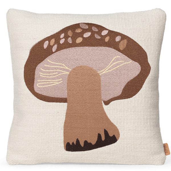 Ferm Living Forest Embroidered Cushion Porcini Hot on Sale