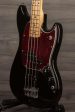 USED - Fender Mustang PJ Bass Guitar - Black (Incl. hard case) Online now