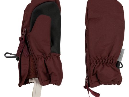 Wheat Mittens Technical Zipper Maroon Online Hot Sale