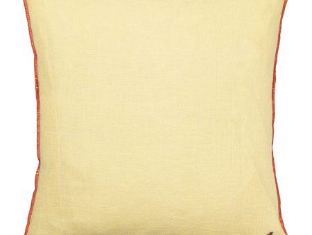 Ferm Living Contrast Linen Cushion Lemon For Sale