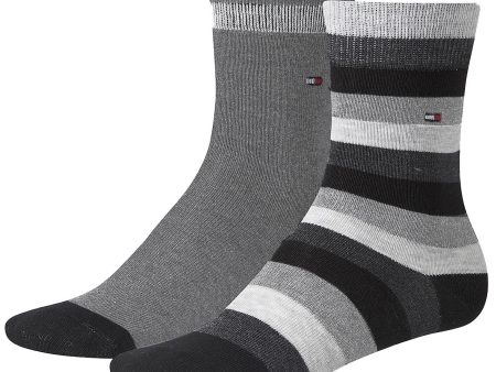 Tommy Hilfiger Kids 2-pack Socks Basic Black Striped Online