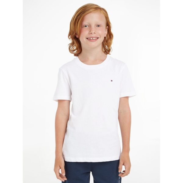 Tommy Hilfiger Boy Basic CN T-Shirt Bright White Online Hot Sale