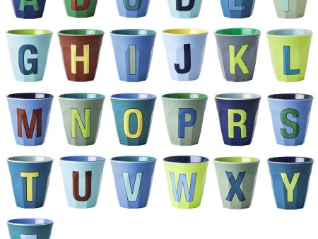 RICE Bluish Colors Melamin Alphabet Cup Online Hot Sale