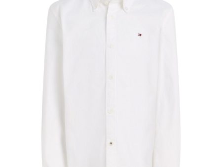 Tommy Hilfiger Boy Stretch Oxford Shirt White Hot on Sale