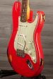 USED - Fender Custom Shop  60 s Stratocaster Aged Relic Fiesta red over sunburst Discount