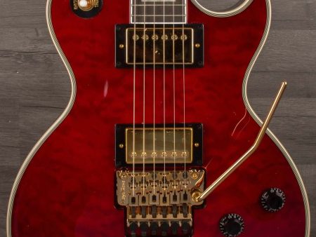 Epiphone Alex Lifeson Les Paul Custom Axcess Quilt Electric Guitar - Ruby (Incl. Hard Case) on Sale