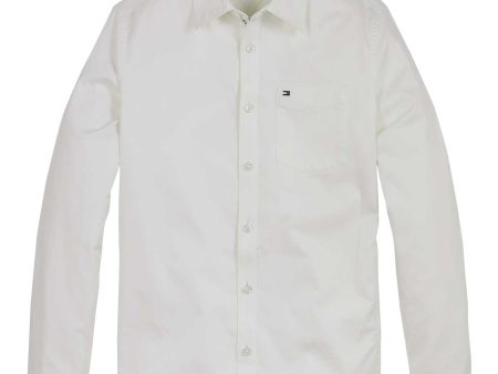 Tommy Hilfiger Stretch Twill Tonal Logo Shirt White Fashion