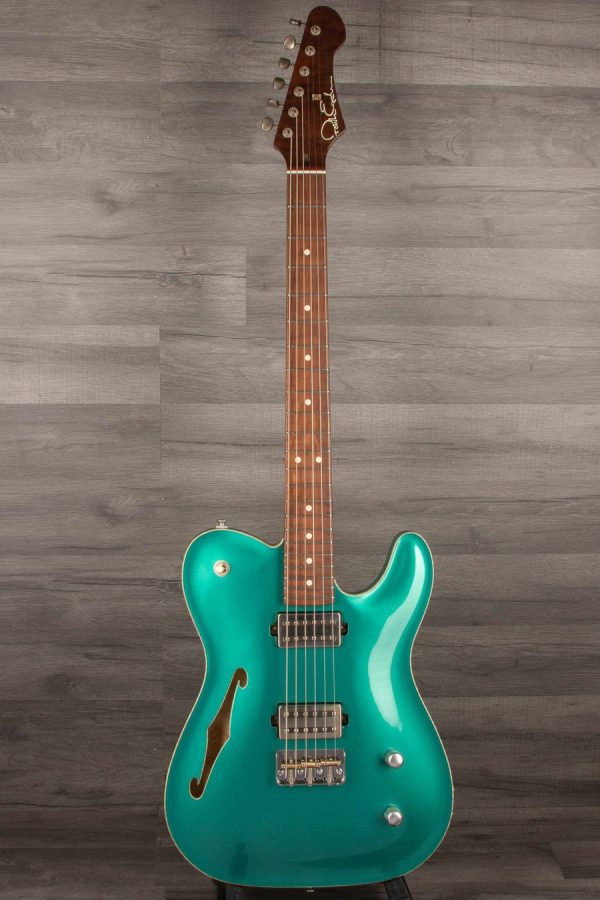 USED - Patrick James Eggle  OZ Carvetop Thinline Electric Guitar - Sherwood Green Hot on Sale