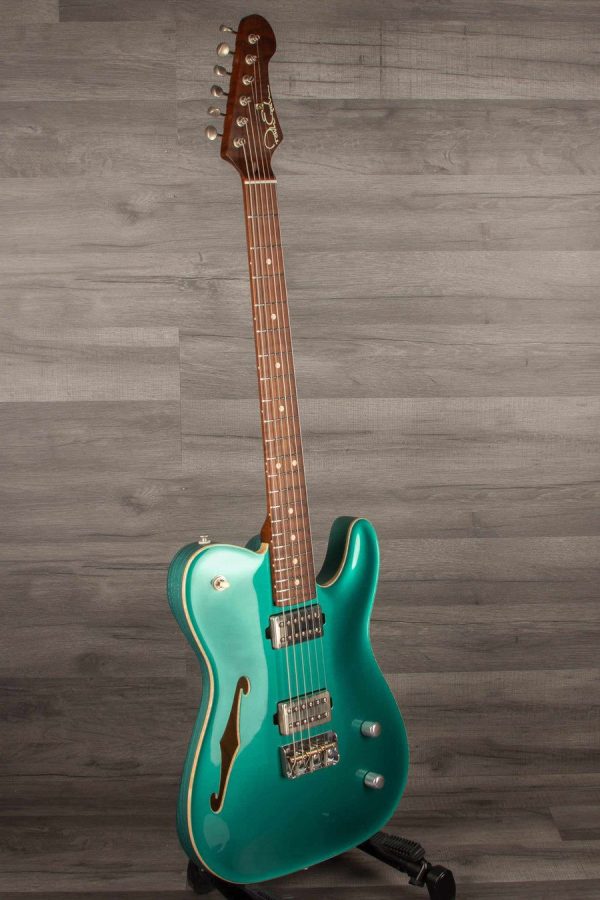 USED - Patrick James Eggle  OZ Carvetop Thinline Electric Guitar - Sherwood Green Hot on Sale