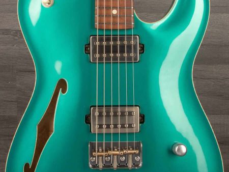 USED - Patrick James Eggle  OZ Carvetop Thinline Electric Guitar - Sherwood Green Hot on Sale