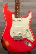 USED - Fender Custom Shop  60 s Stratocaster Aged Relic Fiesta red over sunburst Discount