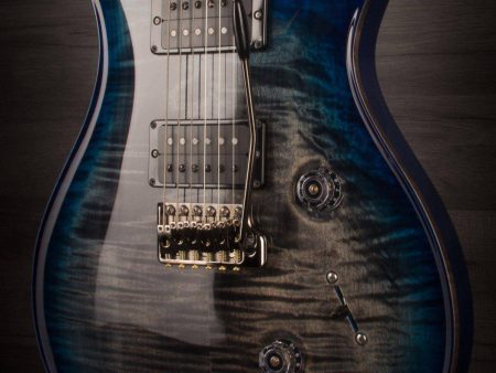 USED - PRS Custom 24 Wood Library Charcoal Blueburst S#236691 For Discount